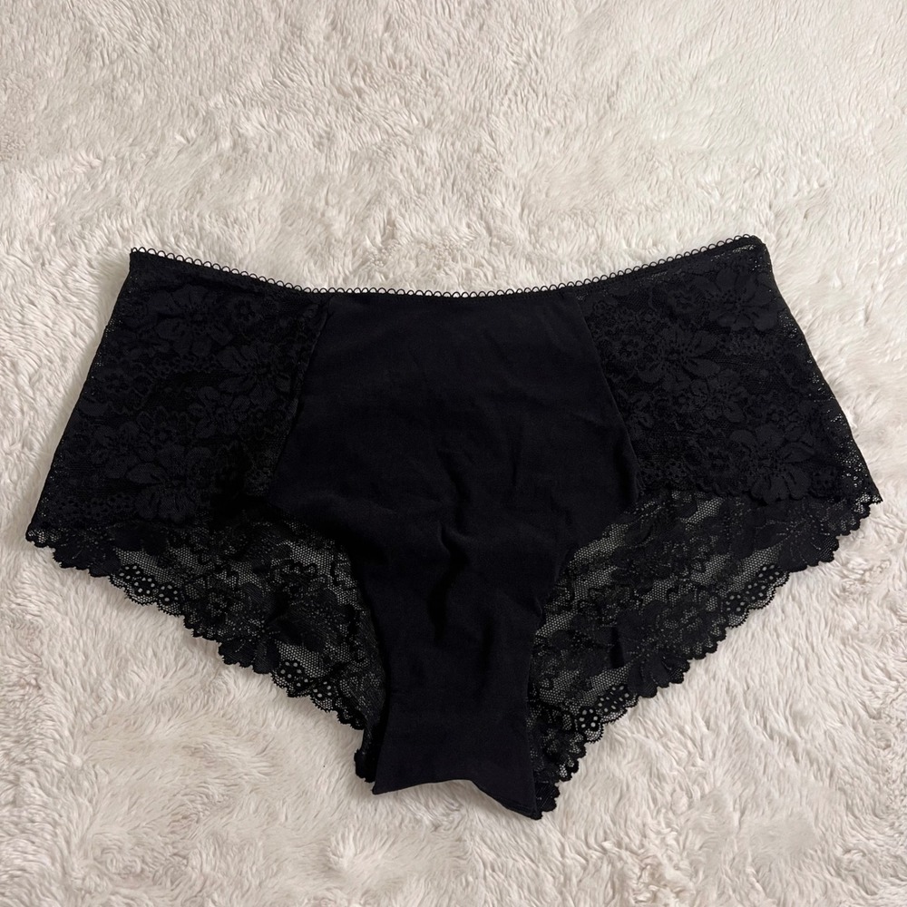 Victorias Secret PINK Black High Waist Lace Cheeky Panties XL NWT ST 11246717 VS